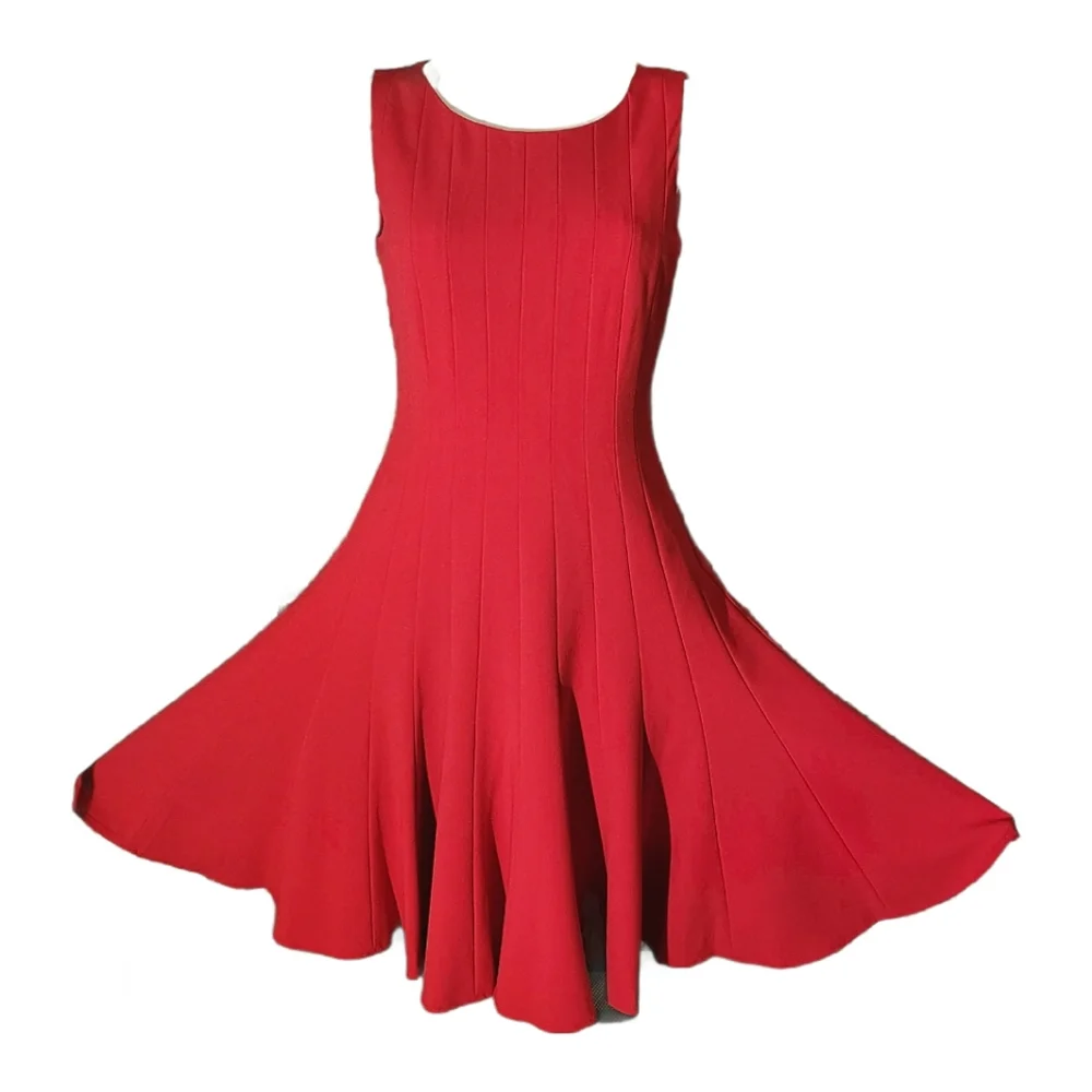 Sz 4 Calvin Klein Sleeveless Pleated A-Line Dress Flowy Fit and Flare - Picture 3 of 9